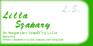 lilla szapary business card